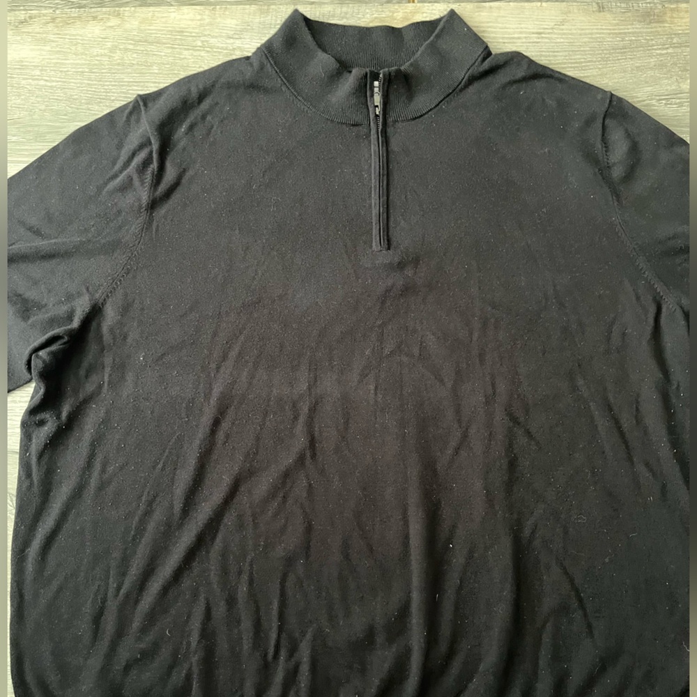 Black Quarter-Zip Pullover size 5xl big and tall office comfy stylish